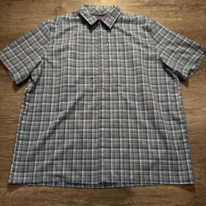 5.11 Tactical Shirt Mens XL Blue Plaid Conceal Carry Snap Short Sleeve EDC Adult
